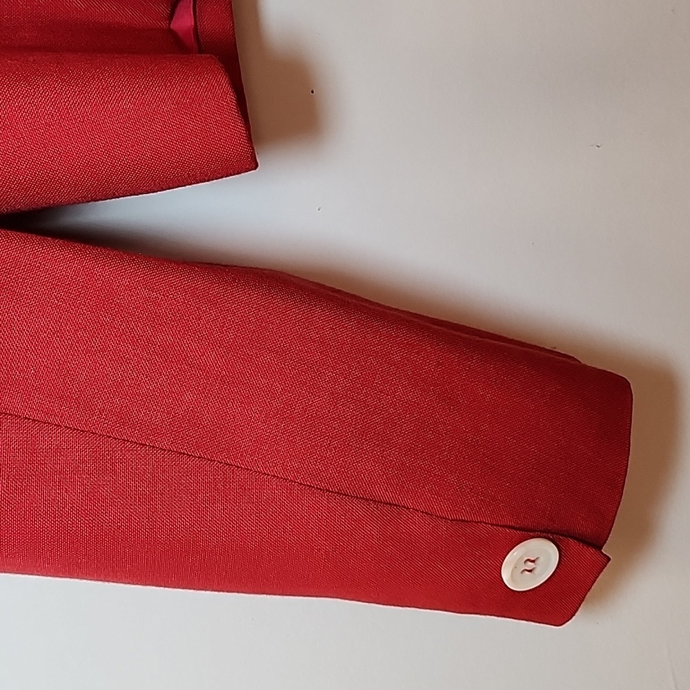 VTG Christian Dior red cropped blazer  Red Double-Breasted Blazer Size 6 - Picture 14 of 16